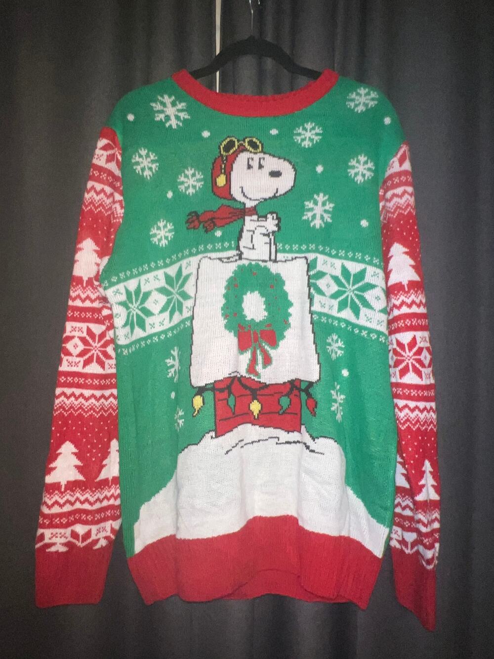 Ugly Christmas Sweater Xmas Size Large Peanuts